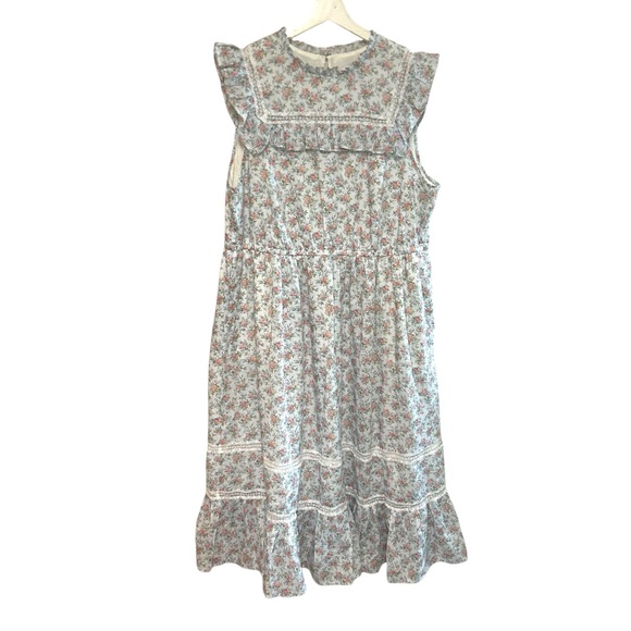 J. Crew x Liberty XXL Tiered Ruffle Dress Winding Roses  print Cottagecore - Picture 14 of 16